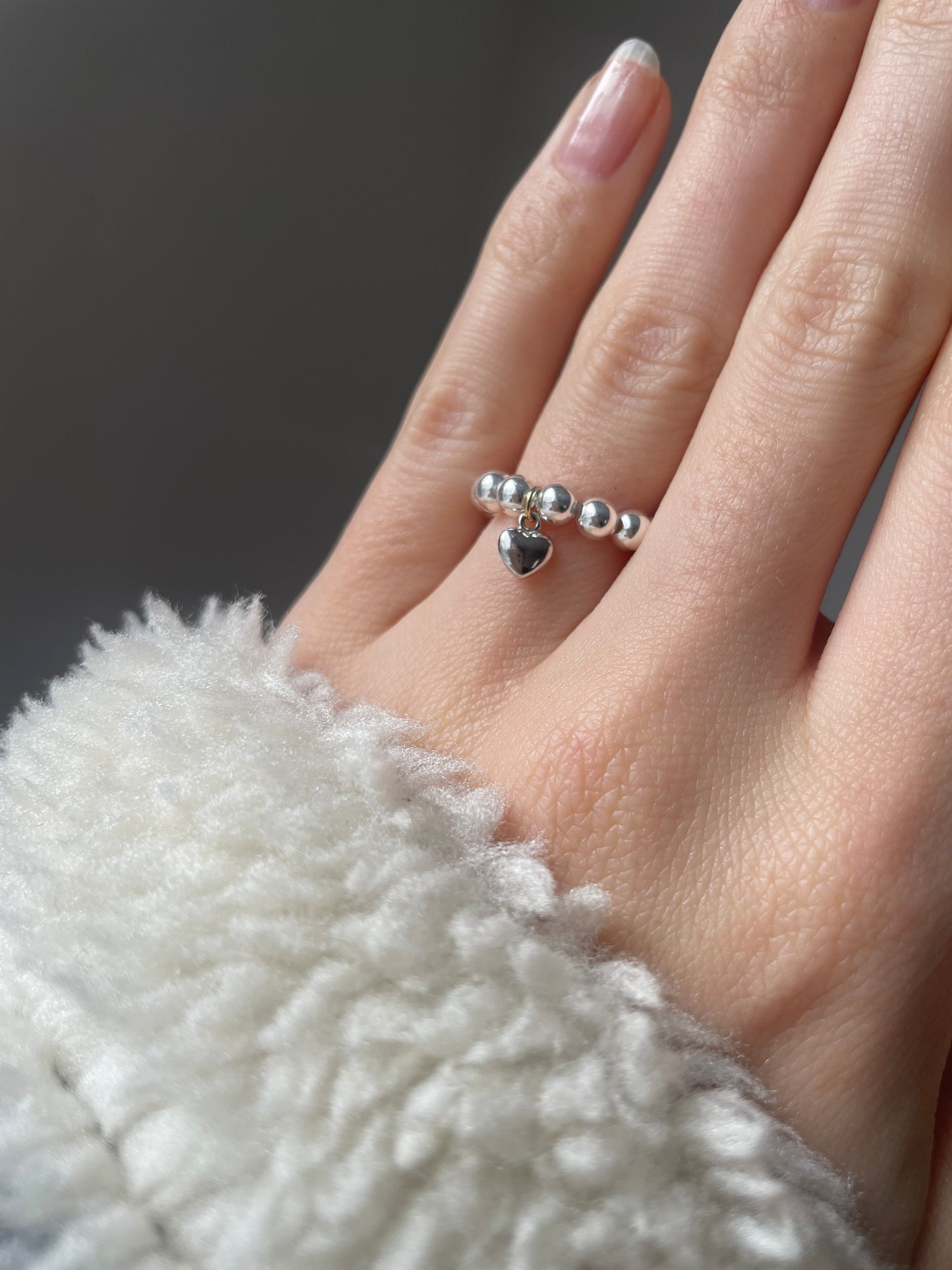 Tiny Heart Ring Silver