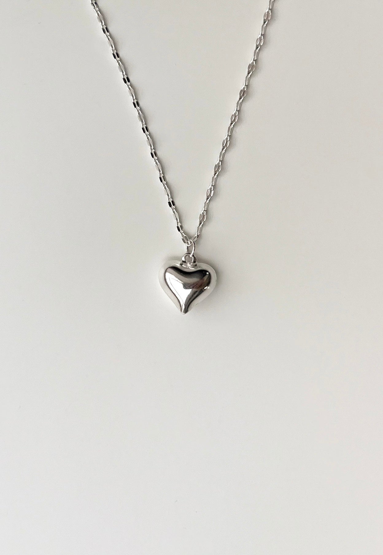 Sparkly Heart Necklace Silver