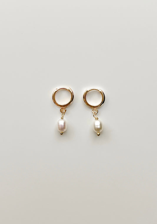 Mini Pearl Hoops