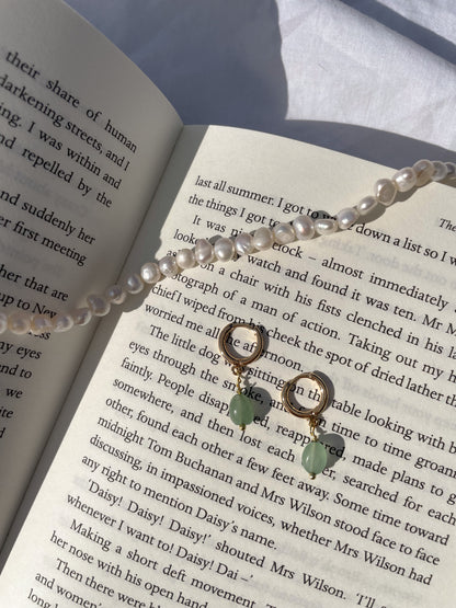 Aventurine Drop Hoops